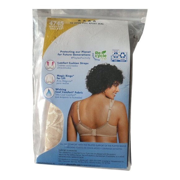 NWT Playtex 18 Hour Ultimate Lift & Support Wireless Bra in Nude - Picture 5 of 7